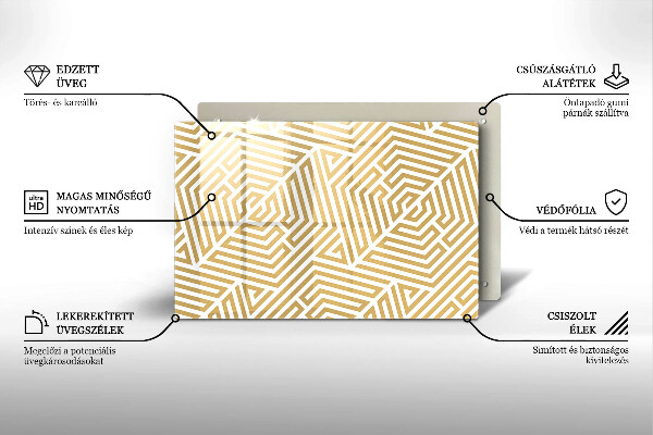 Chopping board glass Geometric lines