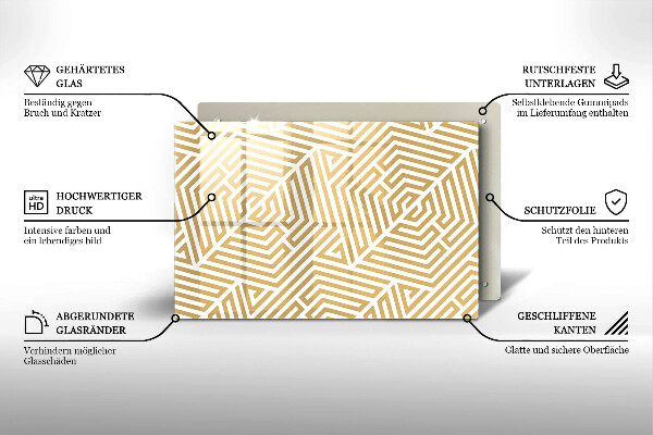 Chopping board glass Geometric lines