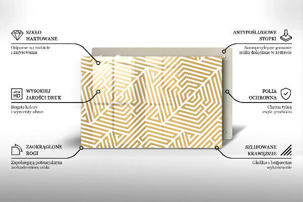 Chopping board glass Geometric lines