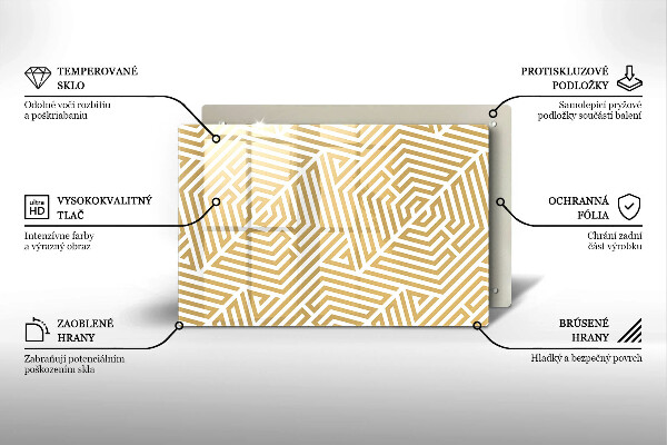 Chopping board glass Geometric lines