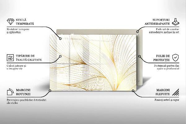Chopping board glass Modern Line pattern