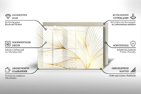 Chopping board glass Modern Line pattern