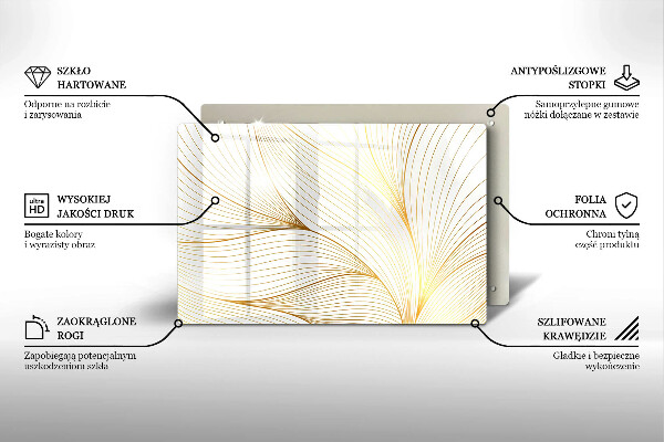 Chopping board glass Modern Line pattern