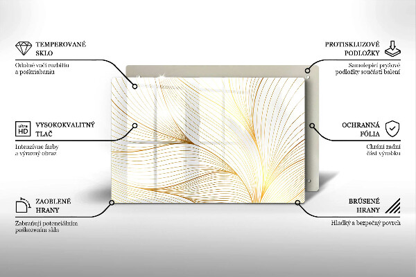 Chopping board glass Modern Line pattern