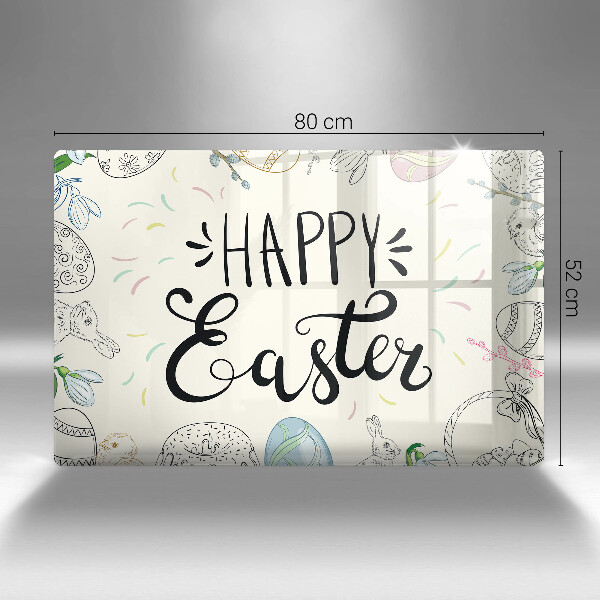 Chopping board glass Happy Easter