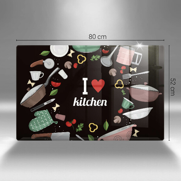 Chopping board glass Illustration I Love Kitchen