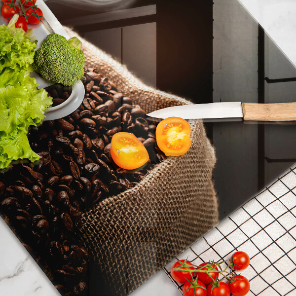 Glass kitchen board Coffee and cup