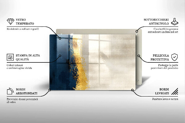 Chopping board glass Abstraction gold