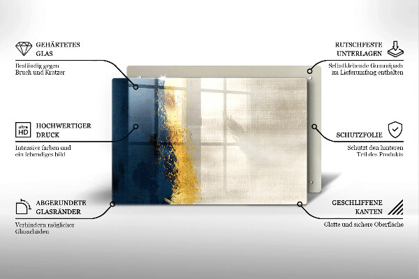 Chopping board glass Abstraction gold