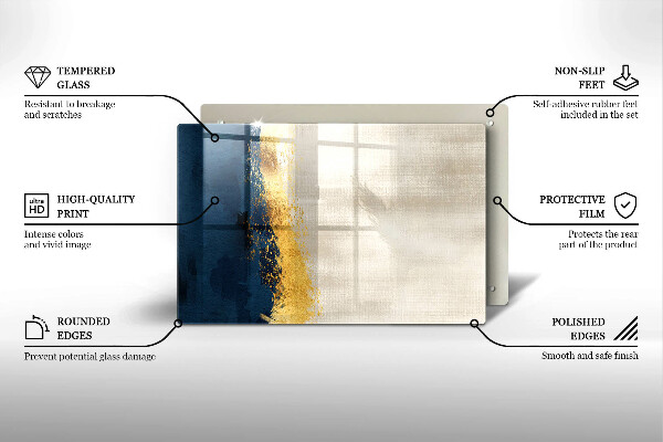Chopping board glass Abstraction gold