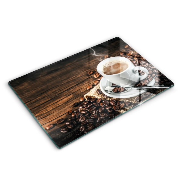 Chopping board Cup and coffee beans