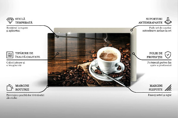 Chopping board Cup and coffee beans