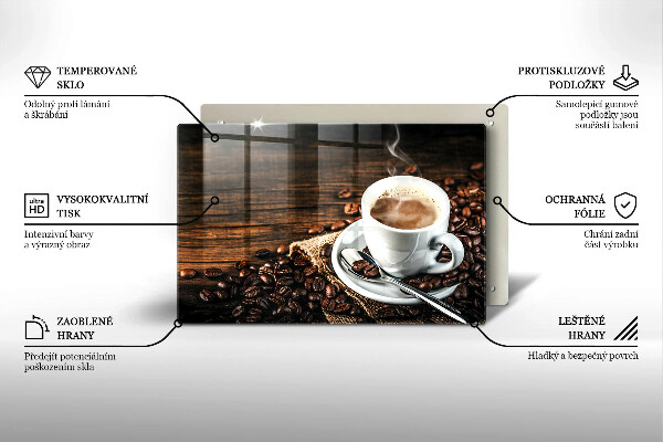 Chopping board Cup and coffee beans