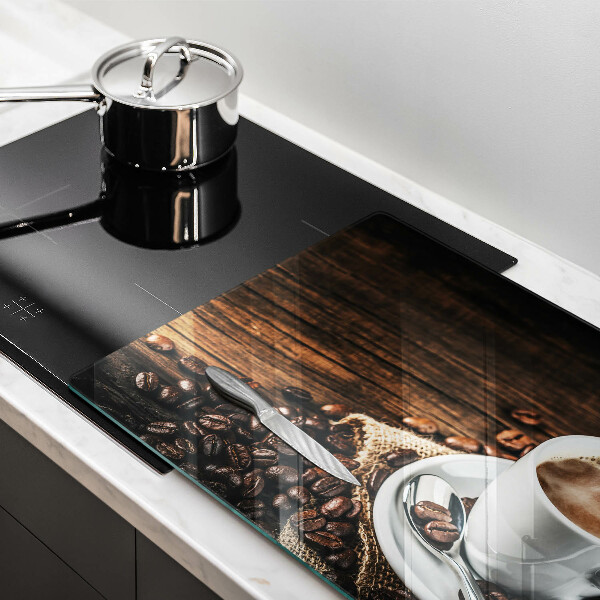 Chopping board Cup and coffee beans