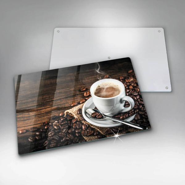 Chopping board Cup and coffee beans
