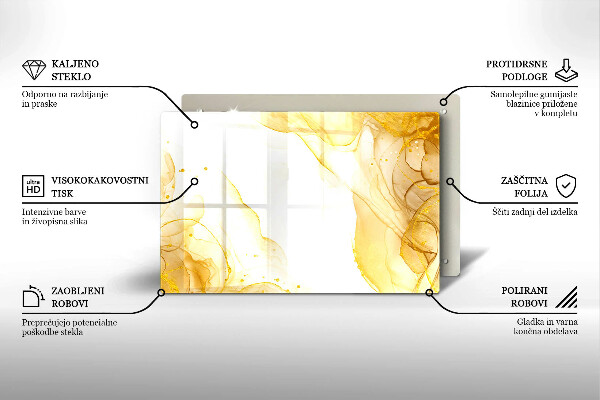 Chopping board glass Golden abstraction