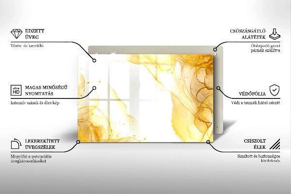 Chopping board glass Golden abstraction