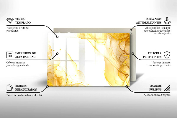 Chopping board glass Golden abstraction