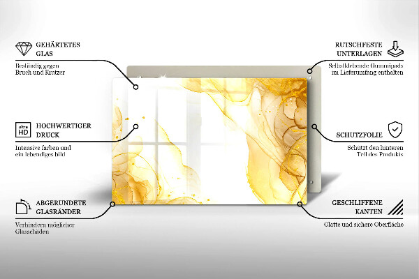 Chopping board glass Golden abstraction