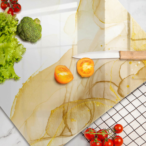 Chopping board glass Golden abstraction