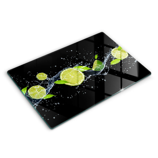 Chopping board glass Lime mint water