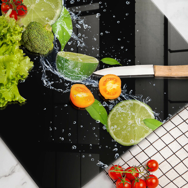 Chopping board glass Lime mint water