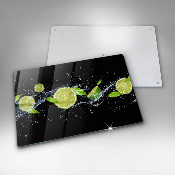 Chopping board glass Lime mint water
