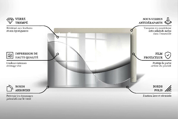 Chopping board glass Abstraction Design lines