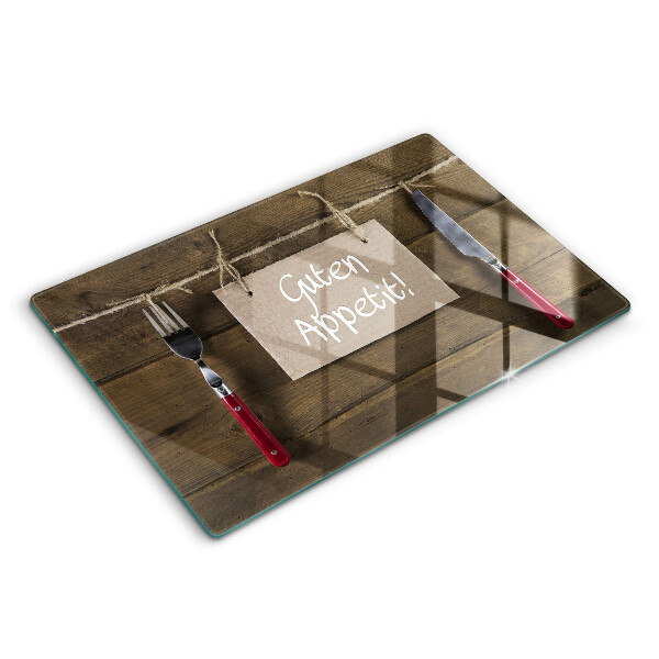 Chopping board glass GUTEN APETIT inscription boards