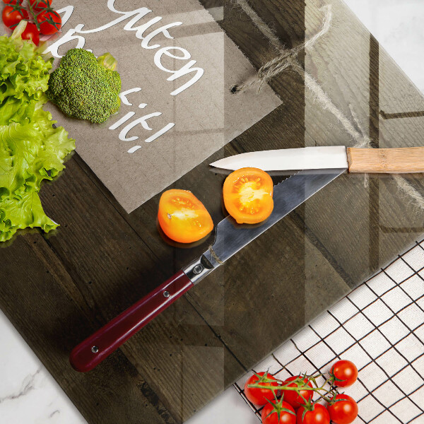 Chopping board glass GUTEN APETIT inscription boards