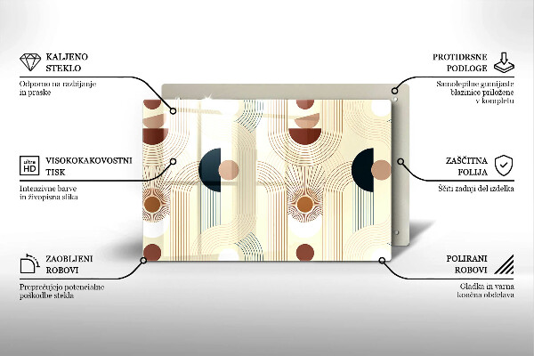Chopping board glass Boho shapes geometry