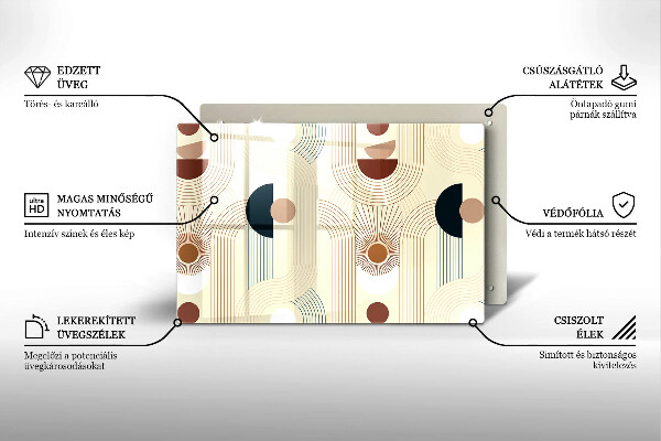 Chopping board glass Boho shapes geometry