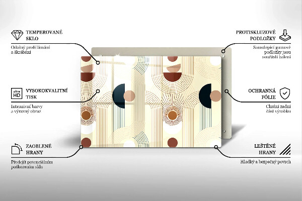 Chopping board glass Boho shapes geometry