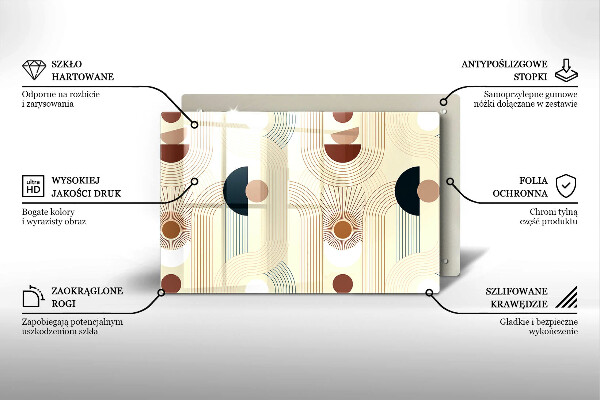 Chopping board glass Boho shapes geometry