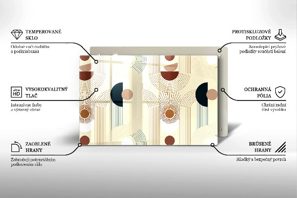 Chopping board glass Boho shapes geometry