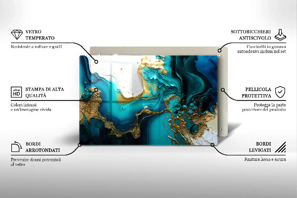 Chopping board Turquoise abstraction