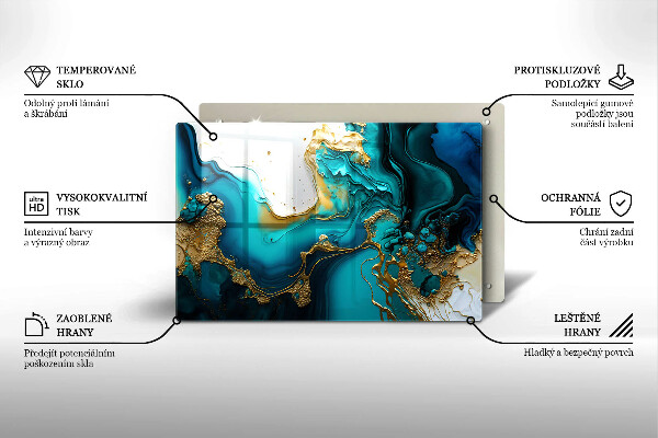 Chopping board Turquoise abstraction