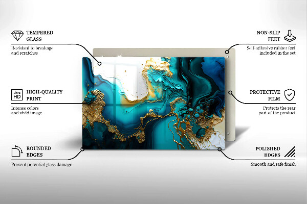 Chopping board Turquoise abstraction
