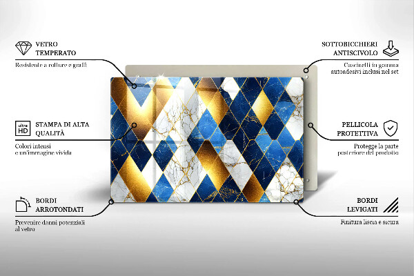 Chopping board Golden Rombs Marble