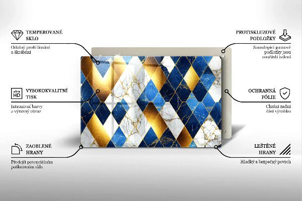 Chopping board Golden Rombs Marble