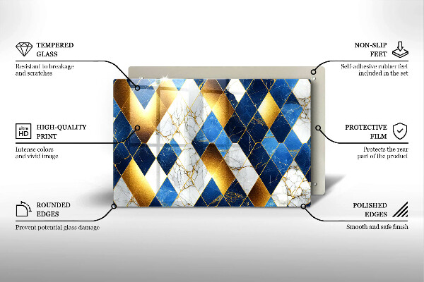 Chopping board Golden Rombs Marble