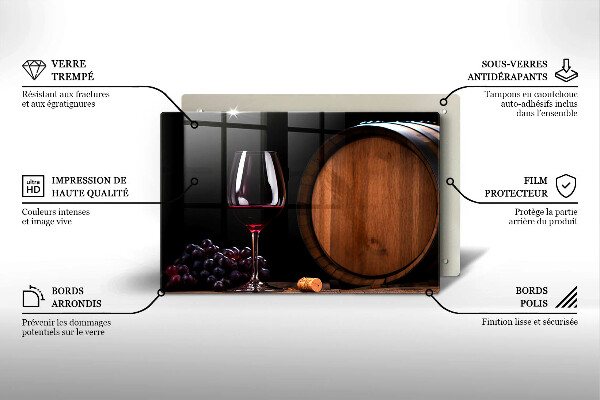 Chopping board A barrel of wine glass