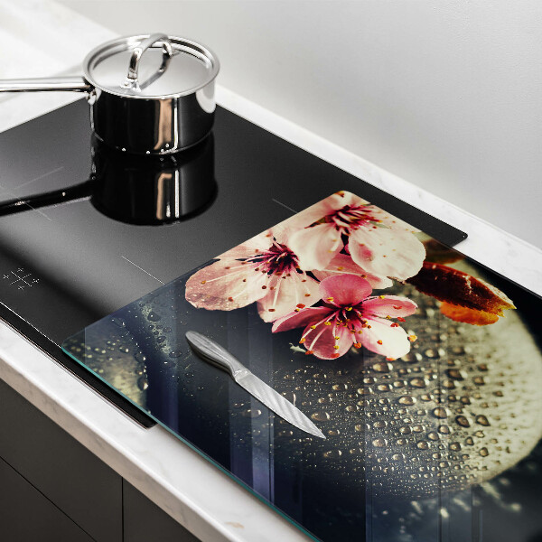 Chopping board glass Flowers stones zen