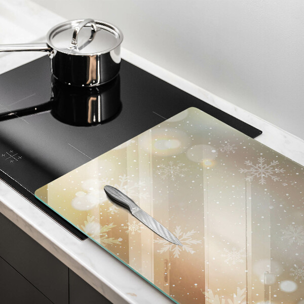 Chopping board glass Snowflakes
