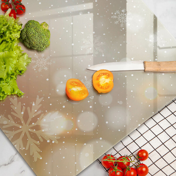 Chopping board glass Snowflakes