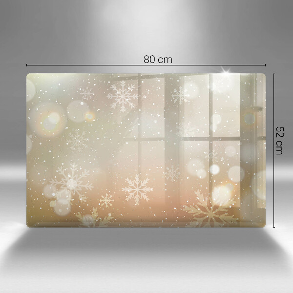 Chopping board glass Snowflakes