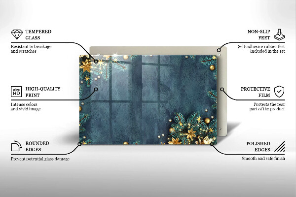 Chopping board glass Christmas decorations