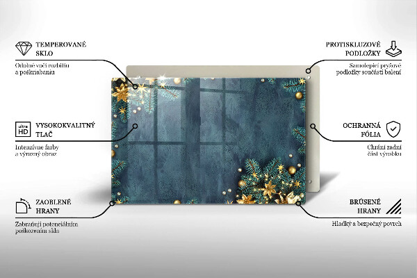 Chopping board glass Christmas decorations