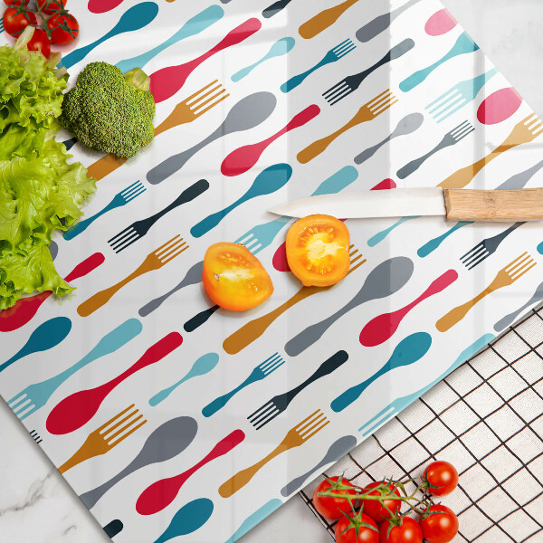 Chopping board glass Spoon illustration