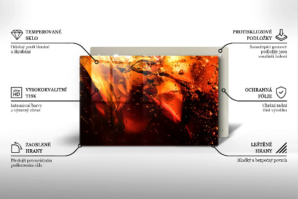 Chopping board glass Cola drink with ice